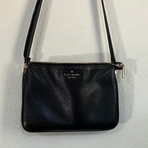 Kate Spade Black Pebbled Leather Shoulder Bag small crossbody